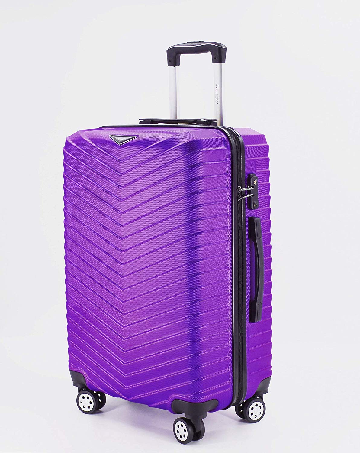 luggage travel trolley with 4 wheels 3 pieces set,purple 9924